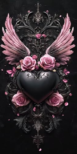 5D Diamond Painting Erwachsene, Diamant Malerei Kinder Anfänger, DIY Liebe Flügel Diamant Painting Bilder Erwachsene Bastelset Geeignet Als Geschenk, Zur Entspannung und Als Wanddeko 100x200cm y-3 von HHQGOUYG
