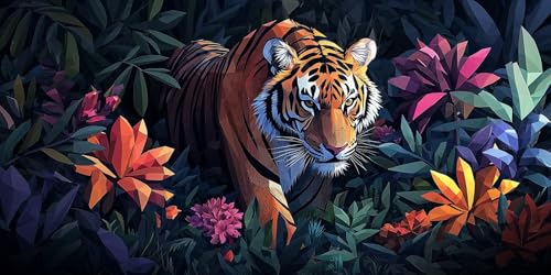 5D Diamond Painting Erwachsene, Diamant Malerei Kinder Anfänger, DIY Tiger Blumen Diamant Painting Bilder Erwachsene Bastelset Geeignet Als Geschenk, Zur Entspannung und Als Wanddeko 80x160cm y-495 5D Diamond Painting Erwachsene, Diamant Malerei Kinder Anfänger, DIY Tiger Blumen Diamant Painting Bilder Erwachsene Bastelset Geeignet Als Geschenk, Zur Entspannung und Als Wanddeko 80x160cm y-495 von HHQGOUYG