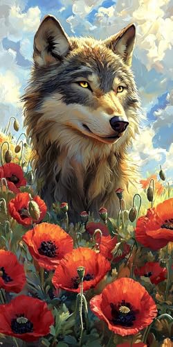 5D Diamond Painting Erwachsene, Diamant Malerei Kinder Anfänger, DIY Wolf Mohn Diamant Painting Bilder Erwachsene Bastelset Geeignet Als Geschenk, Zur Entspannung und Als Wanddeko 60x120cm y-491 5D Diamond Painting Erwachsene, Diamant Malerei Kinder Anfänger, DIY Wolf Mohn Diamant Painting Bilder Erwachsene Bastelset Geeignet Als Geschenk, Zur Entspannung und Als Wanddeko 60x120cm y-491 von HHQGOUYG