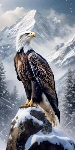 Adler Diamond Painting Erwachsene, 5D Diamant Kunst Kinder Kits, DIY Erwachsene Mosaikherstellung Basteln Diamant Malerei Bilder Set für Weihnachten Wanddekoration, Geschenke für Frauen 30x60cm t-497 von HHQGOUYG