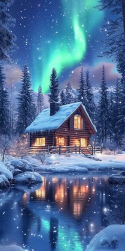 Aurora Hütte Diamond Painting Erwachsene, 5D Diamant Kunst Kinder Kits, DIY Erwachsene Mosaikherstellung Basteln Diamant Malerei Bilder Set für Weihnachten Wanddekoration, Geschenke 100x200cm t-417 Aurora Hütte Diamond Painting Erwachsene, 5D Diamant Kunst Kinder Kits, DIY Erwachsene Mosaikherstellung Basteln Diamant Malerei Bilder Set für Weihnachten Wanddekoration, Geschenke 100x200cm t-417 von HHQGOUYG