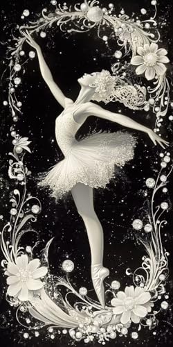 Ballett Mädchen Diamond Painting Erwachsene, 5D Diamant Kunst Kinder Kits, DIY Erwachsene Mosaikherstellung Basteln Diamant Malerei Bilder Set für Weihnachten Wanddekoration, Geschenke 100x200cm t-13 von HHQGOUYG