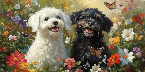 Blumen Hund Diamond Painting Erwachsene, 5D Diamant Kunst Kinder Kits, DIY Erwachsene Mosaikherstellung Basteln Diamant Malerei Bilder Set für Weihnachten Wanddekoration, Geschenke 50x100cm t-365 Blumen Hund Diamond Painting Erwachsene, 5D Diamant Kunst Kinder Kits, DIY Erwachsene Mosaikherstellung Basteln Diamant Malerei Bilder Set für Weihnachten Wanddekoration, Geschenke 50x100cm t-365 von HHQGOUYG
