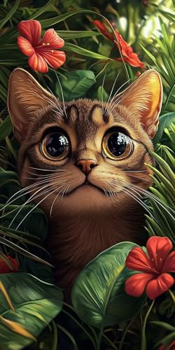 Dschungelkatze Diamond Painting Erwachsene, 5D Diamant Kunst Kinder Kits, DIY Erwachsene Mosaikherstellung Basteln Diamant Malerei Bilder Set für Weihnachten Wanddekoration, Geschenke 100x200cm t-101 von HHQGOUYG