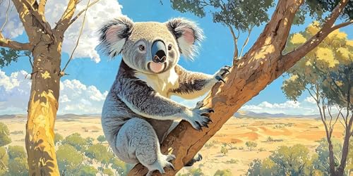 Koala Diamond Painting Erwachsene, 5D Diamant Kunst Kinder Kits, DIY Erwachsene Mosaikherstellung Basteln Diamant Malerei Bilder Set für Weihnachten Wanddekoration, Geschenke für Frauen 30x60cm t-449 von HHQGOUYG