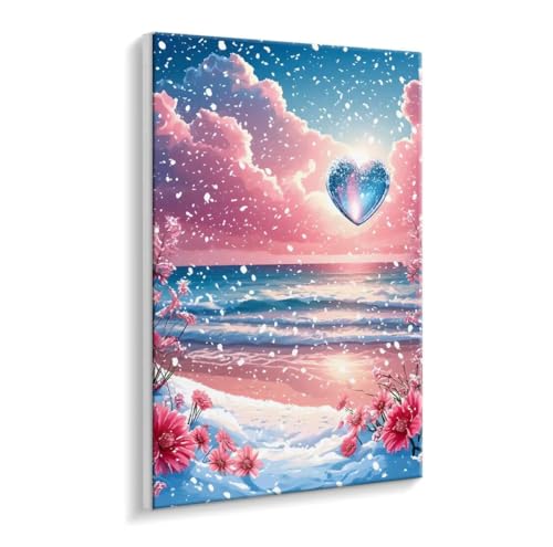Malen Nach Zahlen Erwachsene, Blumen Strand Paint by Numbers Malen Nach Zahlen, DIY mit Pinseln und Acrylfarben Handgemalt Ölgemälde für Geschenke und Wand Dekoratio, Ohne Rahmen 60 x 80 cm R-347 von HHQGOUYG
