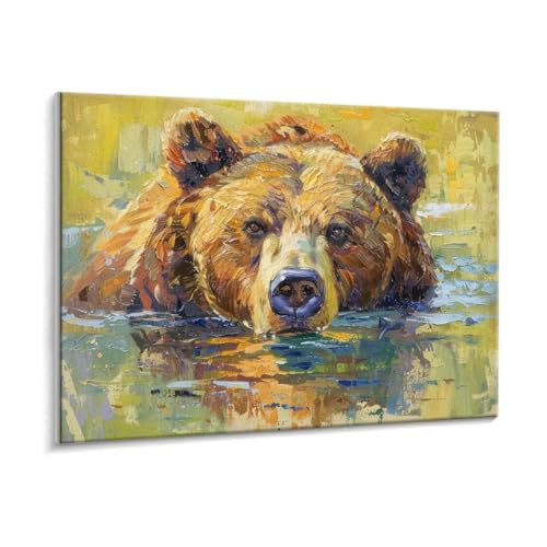 Malen Nach Zahlen Erwachsene, Brauner Bär Paint by Numbers Malen Nach Zahlen, DIY mit Pinseln und Acrylfarben Handgemalt Ölgemälde für Geschenke und Wand Dekoratio, Ohne Rahmen 100 x 130 cm R-845 von HHQGOUYG