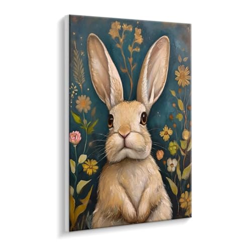 Malen Nach Zahlen Erwachsene, Kaninchen Paint by Numbers Malen Nach Zahlen, DIY mit Pinseln und Acrylfarben Handgemalt Ölgemälde Leinwand für Geschenke und Wand Dekoratio, Ohne Rahmen 40 x 50 cm R-745 von HHQGOUYG