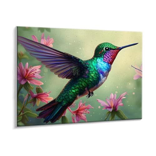 Malen Nach Zahlen Erwachsene, Kolibri Blumen Paint by Numbers Malen Nach Zahlen, DIY mit Pinseln und Acrylfarben Handgemalt Ölgemälde für Geschenke und Wand Dekoratio, Ohne Rahmen 60 x 80 cm R-255 von HHQGOUYG