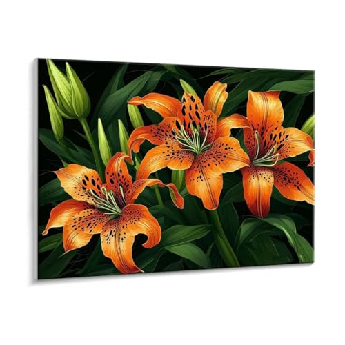 Malen Nach Zahlen Erwachsene, Lilien Paint by Numbers Malen Nach Zahlen, DIY mit Pinseln und Acrylfarben Handgemalt Ölgemälde Leinwand für Geschenke und Wand Dekoratio, Ohne Rahmen 80 x 100 cm R-31 von HHQGOUYG