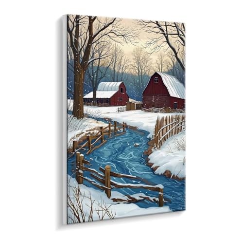 Malen Nach Zahlen Erwachsene, Schnee Paint by Numbers Malen Nach Zahlen, DIY mit Pinseln und Acrylfarben Handgemalt Ölgemälde Leinwand für Geschenke und Wand Dekoratio, Ohne Rahmen 70 x 90 cm R-794 von HHQGOUYG