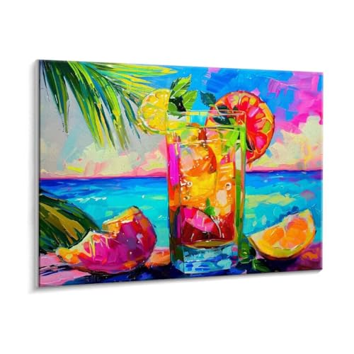Malen Nach Zahlen Erwachsene, Sommergetränk Paint by Numbers Malen Nach Zahlen, DIY mit Pinseln und Acrylfarben Handgemalt Ölgemälde für Geschenke und Wand Dekoratio, Ohne Rahmen 60 x 80 cm R-755 von HHQGOUYG