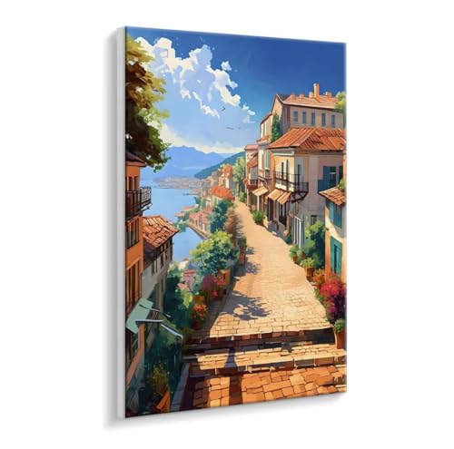 Malen Nach Zahlen Erwachsene, Stadtblick Paint by Numbers Malen Nach Zahlen, DIY mit Pinseln und Acrylfarben Handgemalt Ölgemälde Leinwand für Geschenke und Wand Dekoratio, Ohne Rahmen 30 x 40 cm R773 von HHQGOUYG