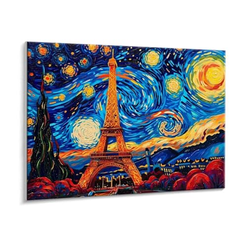 Malen Nach Zahlen Erwachsene, Sterne Turm Paint by Numbers Malen Nach Zahlen, DIY mit Pinseln und Acrylfarben Handgemalt Ölgemälde für Geschenke und Wand Dekoratio, Ohne Rahmen 100 x 130 cm R-779 von HHQGOUYG