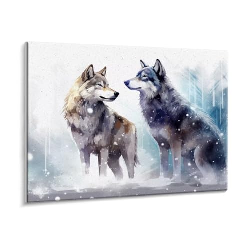 Malen Nach Zahlen Erwachsene, Tiere Wölfe Paint by Numbers Malen Nach Zahlen, DIY mit Pinseln und Acrylfarben Handgemalt Ölgemälde für Geschenke und Wand Dekoratio, Ohne Rahmen 90 x 120 cm R-220 von HHQGOUYG