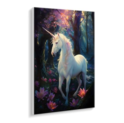 Malen Nach Zahlen Erwachsene, Wald Einhorn Paint by Numbers Malen Nach Zahlen, DIY mit Pinseln und Acrylfarben Handgemalt Ölgemälde für Geschenke und Wand Dekoratio, Ohne Rahmen 100 x 130 cm R-659 von HHQGOUYG