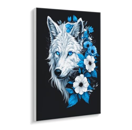 Malen Nach Zahlen Erwachsene, Weißer Wolf Blumen Paint by Numbers Malen Nach Zahlen, DIY mit Pinseln und Acrylfarben Handgemalt Ölgemälde für Geschenke und Wand Dekoratio, Ohne Rahmen 30 x 40 cm R-21 Malen Nach Zahlen Erwachsene, Weißer Wolf Blumen Paint by Numbers Malen Nach Zahlen, DIY mit Pinseln und Acrylfarben Handgemalt Ölgemälde für Geschenke und Wand Dekoratio, Ohne Rahmen 30 x 40 cm R-21 von HHQGOUYG