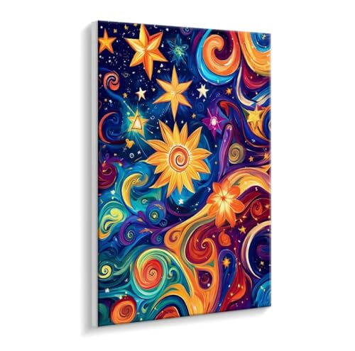 Malen Nach Zahlen Erwachsene - DIY Abstrakt Sternenhimmel Handgemalt Ölgemälde Kit für Anfänger, Mit 3 - Pinseln und Acrylfarbe Handgemalt öLgemäLde Kit Als Heimdekoration 35 x 50 cm (Rahmenlos) t-143 von HHQGOUYG