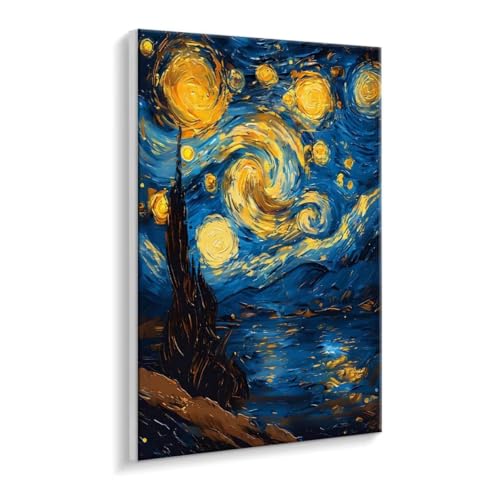 Malen Nach Zahlen Erwachsene - DIY Abstrakte Sternennacht Handgemalt Ölgemälde Kit für Anfänger, Mit 3 - Pinseln und Acrylfarbe Handgemalt öLgemäLde Kit Als Heimdekoration 40 x 50 cm (Rahmenlos) t-144 von HHQGOUYG