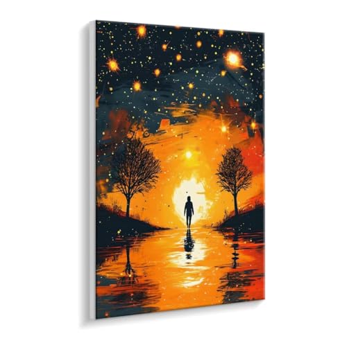 Malen Nach Zahlen Erwachsene - DIY Abstrakter Wald Handgemalt Ölgemälde Kit für Anfänger, Mit 3 - Pinseln und Acrylfarbe Handgemalt öLgemäLde Kit Als Heimdekoration 90 x 120 cm (Rahmenlos) t-141 von HHQGOUYG