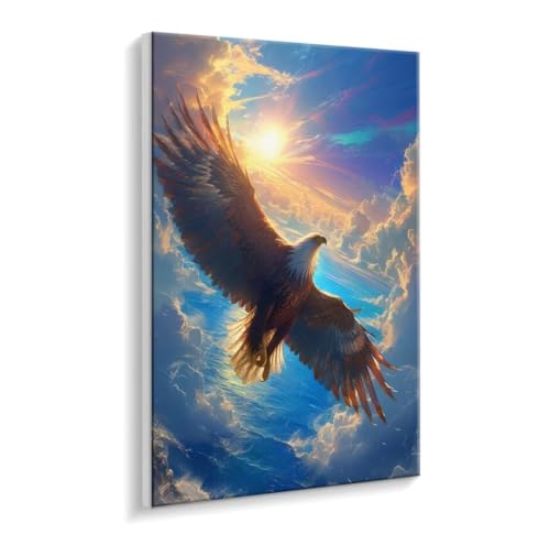 Malen Nach Zahlen Erwachsene - DIY Adler Handgemalt Ölgemälde Kit für Anfänger, Mit 3 - Pinseln und Acrylfarbe Handgemalt öLgemäLde Kit Als Geschenk Heimdekoration 70 x 90 cm (Rahmenlos) t-785 von HHQGOUYG