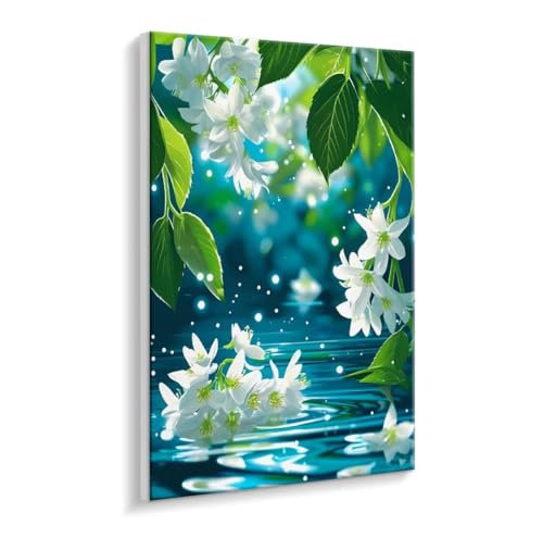Malen Nach Zahlen Erwachsene - DIY Blumen Blumen Handgemalt Ölgemälde Kit für Anfänger, Mit 3 - Pinseln und Acrylfarbe Handgemalt öLgemäLde Kit Als Geschenk Heimdekoration 60 x 80 cm (Rahmenlos) t-254 von HHQGOUYG