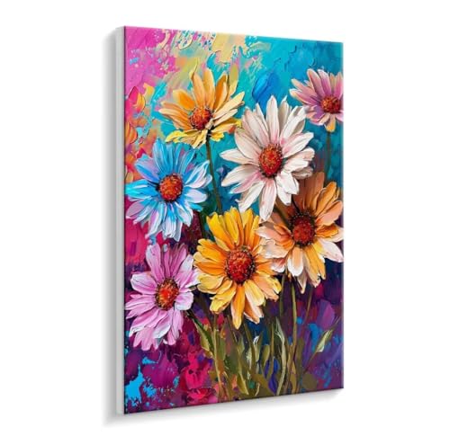 Malen Nach Zahlen Erwachsene - DIY Daisies Handgemalt Ölgemälde Kit für Anfänger, Mit 3 - Pinseln und Acrylfarbe Handgemalt öLgemäLde Kit Als Geschenk Heimdekoration 90 x 120 cm (Rahmenlos) t-155 von HHQGOUYG