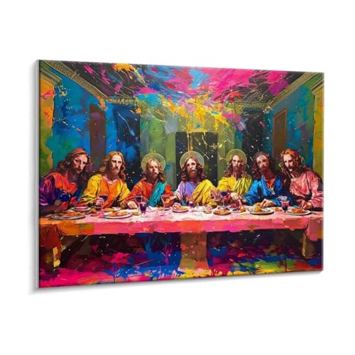 Malen Nach Zahlen Erwachsene - DIY Das letzte Abendessen Handgemalt Ölgemälde Kit für Anfänger, Mit 3 - Pinseln und Acrylfarbe Handgemalt öLgemäLde Kit Als Heimdekoration 60 x 80 cm (Rahmenlos) t-848 von HHQGOUYG