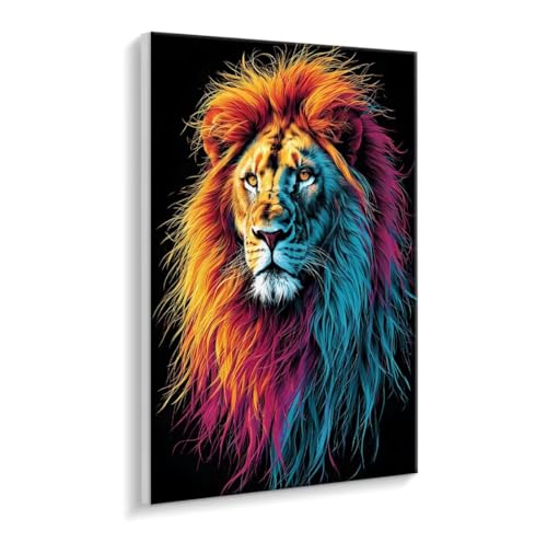 Malen Nach Zahlen Erwachsene - DIY Der Löwe Handgemalt Ölgemälde Kit für Anfänger, Mit 3 - Pinseln und Acrylfarbe Handgemalt öLgemäLde Kit Als Geschenk Heimdekoration 60 x 80 cm (Rahmenlos) t-704 von HHQGOUYG