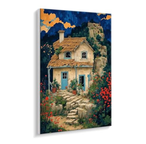 Malen Nach Zahlen Erwachsene - DIY Die Hütte Handgemalt Ölgemälde Kit für Anfänger, Mit 3 - Pinseln und Acrylfarbe Handgemalt öLgemäLde Kit Als Geschenk Heimdekoration 35 x 50 cm (Rahmenlos) t-769 von HHQGOUYG