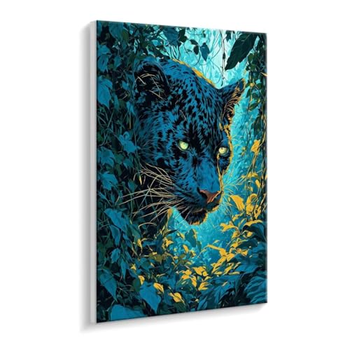 Malen Nach Zahlen Erwachsene - DIY Dschungel Leopard Handgemalt Ölgemälde Kit für Anfänger, Mit 3 - Pinseln und Acrylfarbe Handgemalt öLgemäLde Kit Als Heimdekoration 35 x 50 cm (Rahmenlos) t-165 von HHQGOUYG