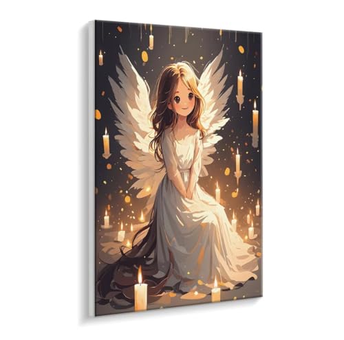 Malen Nach Zahlen Erwachsene - DIY Engel Flügel Handgemalt Ölgemälde Kit für Anfänger, Mit 3 - Pinseln und Acrylfarbe Handgemalt öLgemäLde Kit Als Geschenk Heimdekoration 30 x 40 cm (Rahmenlos) t-738 von HHQGOUYG