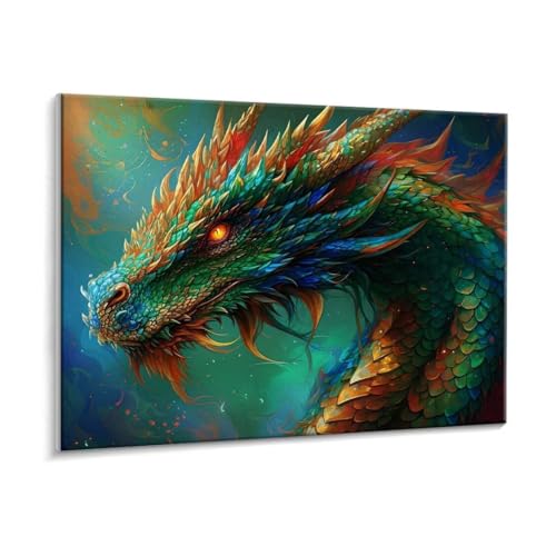 Malen Nach Zahlen Erwachsene - DIY Farbe Drachen Handgemalt Ölgemälde Kit für Anfänger, Mit 3 - Pinseln und Acrylfarbe Handgemalt öLgemäLde Kit Als Geschenk Heimdekoration 60 x 80 cm (Rahmenlos) t-82 von HHQGOUYG