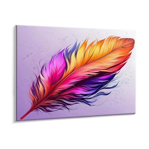 Malen Nach Zahlen Erwachsene - DIY Farbe Federn Handgemalt Ölgemälde Kit für Anfänger, Mit 3 - Pinseln und Acrylfarbe Handgemalt öLgemäLde Kit Als Geschenk Heimdekoration 40 x 50 cm (Rahmenlos) t-98 von HHQGOUYG