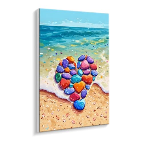 Malen Nach Zahlen Erwachsene - DIY Farbe Kiesel Handgemalt Ölgemälde Kit für Anfänger, Mit 3 - Pinseln und Acrylfarbe Handgemalt öLgemäLde Kit Als Geschenk Heimdekoration 60 x 80 cm (Rahmenlos) t-58 von HHQGOUYG