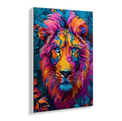 Malen Nach Zahlen Erwachsene - DIY Farbe Löwe Handgemalt Ölgemälde Kit für Anfänger, Mit 3 - Pinseln und Acrylfarbe Handgemalt öLgemäLde Kit Als Geschenk Heimdekoration 40 x 50 cm (Rahmenlos) t-92 von HHQGOUYG