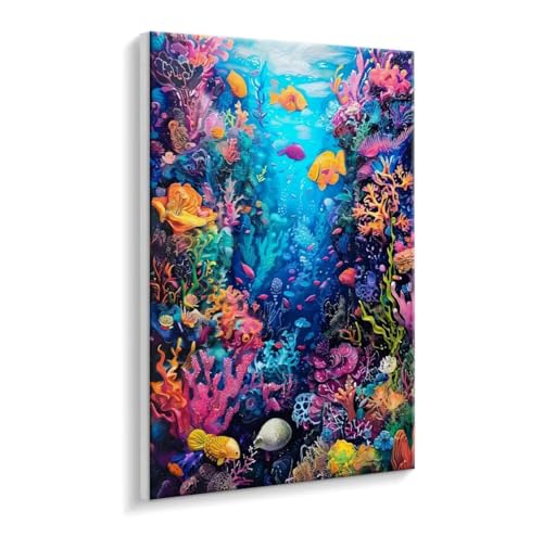 Malen Nach Zahlen Erwachsene - DIY Farbe Meeresboden Handgemalt Ölgemälde Kit für Anfänger, Mit 3 - Pinseln und Acrylfarbe Handgemalt öLgemäLde Kit Als Heimdekoration 35 x 50 cm (Rahmenlos) t-75 von HHQGOUYG
