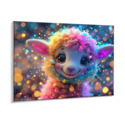 Malen Nach Zahlen Erwachsene - DIY Farbe Schafe Handgemalt Ölgemälde Kit für Anfänger, Mit 3 - Pinseln und Acrylfarbe Handgemalt öLgemäLde Kit Als Geschenk Heimdekoration 90 x 120 cm (Rahmenlos) t-97 von HHQGOUYG