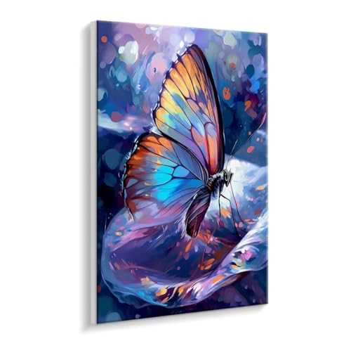Malen Nach Zahlen Erwachsene - DIY Farbe Schmetterling Handgemalt Ölgemälde Kit für Anfänger, Mit 3 - Pinseln und Acrylfarbe Handgemalt öLgemäLde Kit Als Heimdekoration 40 x 50 cm (Rahmenlos) t-60 von HHQGOUYG