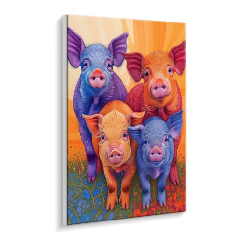 Malen Nach Zahlen Erwachsene - DIY Farbe Schwein Handgemalt Ölgemälde Kit für Anfänger, Mit 3 - Pinseln und Acrylfarbe Handgemalt öLgemäLde Kit Als Geschenk Heimdekoration 70 x 90 cm (Rahmenlos) t-99 von HHQGOUYG