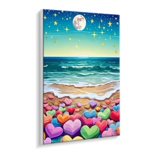 Malen Nach Zahlen Erwachsene - DIY Farbe Strand Handgemalt Ölgemälde Kit für Anfänger, Mit 3 - Pinseln und Acrylfarbe Handgemalt öLgemäLde Kit Als Geschenk Heimdekoration 35 x 50 cm (Rahmenlos) t-59 von HHQGOUYG