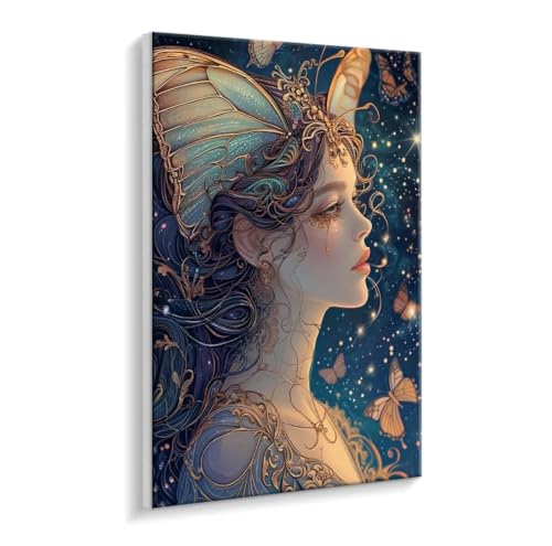 Malen Nach Zahlen Erwachsene - DIY Feen Handgemalt Ölgemälde Kit für Anfänger, Mit 3 - Pinseln und Acrylfarbe Handgemalt öLgemäLde Kit Als Geschenk Heimdekoration 30 x 40 cm (Rahmenlos) t-760 von HHQGOUYG