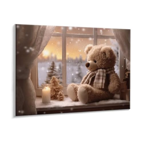 Malen Nach Zahlen Erwachsene - DIY Fensterbänder Bär Handgemalt Ölgemälde Kit für Anfänger, Mit 3 - Pinseln und Acrylfarbe Handgemalt öLgemäLde Kit Als Heimdekoration 30 x 40 cm (Rahmenlos) t-164 von HHQGOUYG