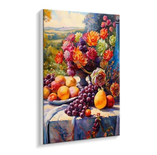 Malen Nach Zahlen Erwachsene - DIY Früchte Blumen Handgemalt Ölgemälde Kit für Anfänger, Mit 3 - Pinseln und Acrylfarbe Handgemalt öLgemäLde Kit Als Geschenk Heimdekoration 70 x 90 cm (Rahmenlos) t715 von HHQGOUYG