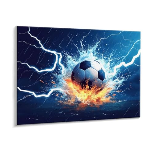 Malen Nach Zahlen Erwachsene - DIY Fußball Handgemalt Ölgemälde Kit für Anfänger, Mit 3 - Pinseln und Acrylfarbe Handgemalt öLgemäLde Kit Als Geschenk Heimdekoration 60 x 80 cm (Rahmenlos) t-846 von HHQGOUYG