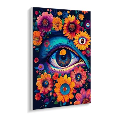 Malen Nach Zahlen Erwachsene - DIY Geheimnisvolle Augen Handgemalt Ölgemälde Kit für Anfänger, Mit 3 - Pinseln und Acrylfarbe Handgemalt öLgemäLde Kit Als Heimdekoration 50 x 70 cm (Rahmenlos) t-691 von HHQGOUYG
