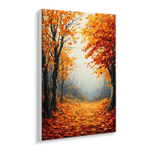 Malen Nach Zahlen Erwachsene - DIY Herbst Handgemalt Ölgemälde Kit für Anfänger, Mit 3 - Pinseln und Acrylfarbe Handgemalt öLgemäLde Kit Als Geschenk Heimdekoration 50 x 70 cm (Rahmenlos) t-655 von HHQGOUYG