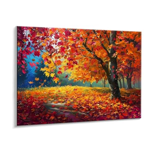 Malen Nach Zahlen Erwachsene - DIY Herbst Wald Handgemalt Ölgemälde Kit für Anfänger, Mit 3 - Pinseln und Acrylfarbe Handgemalt öLgemäLde Kit Als Geschenk Heimdekoration 100 x 130 cm (Rahmenlos) t-654 von HHQGOUYG