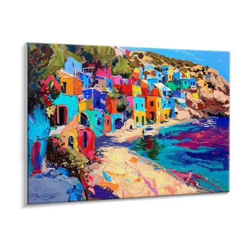 Malen Nach Zahlen Erwachsene - DIY Insel Zakynthos Handgemalt Ölgemälde Kit für Anfänger, Mit 3 - Pinseln und Acrylfarbe Handgemalt öLgemäLde Kit Als Heimdekoration 50 x 70 cm (Rahmenlos) t-835 von HHQGOUYG