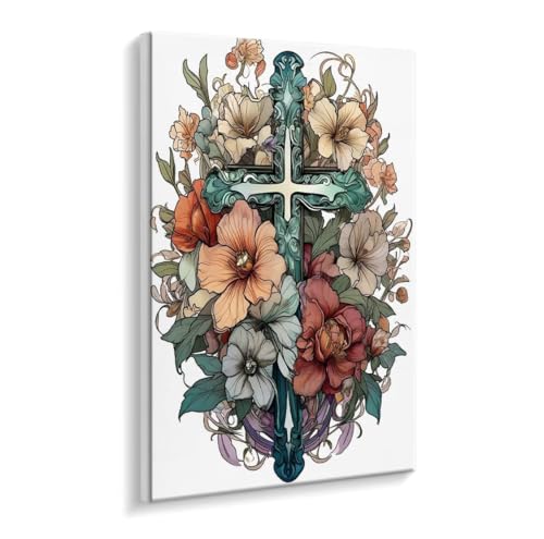Malen Nach Zahlen Erwachsene - DIY Kreuz Blumen Handgemalt Ölgemälde Kit für Anfänger, Mit 3 - Pinseln und Acrylfarbe Handgemalt öLgemäLde Kit Als Geschenk Heimdekoration 50 x 70 cm (Rahmenlos) t-707 von HHQGOUYG